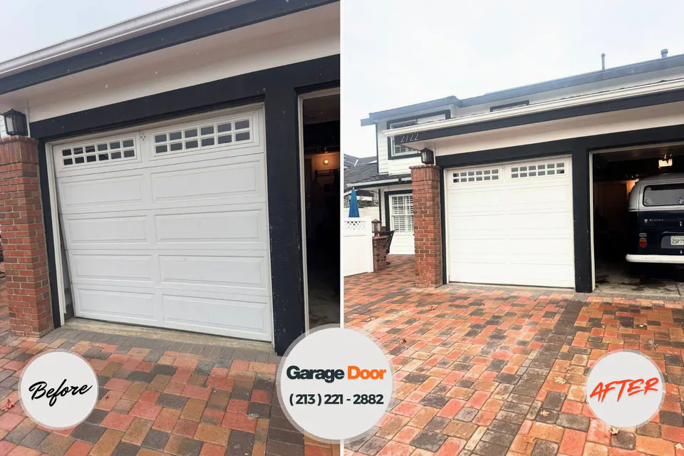 Before and after: garage door repair Churchill, PA